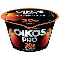 Oikos Pro Yogurt, Peach Flavored, 2% Milkfat, Cultured Ultra-Filtered Milk - 5.3 Ounce 