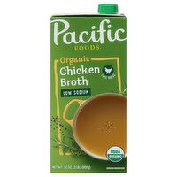 Pacific Foods Chicken Broth, Organic, Low Sodium - 32 Ounce 