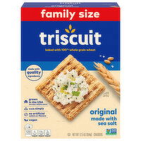 TRISCUIT Original Whole Grain Wheat Crackers, Vegan Crackers, Family Size - 12.5 Ounce 