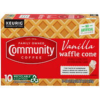 Community Coffee Coffee, Single-Serve Cups, Vanilla Waffle Cone - 10 Each 