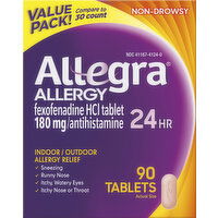 Allegra Allergy Relief, 180 mg, Tablets, Value Pack