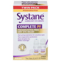 Systane Lubricant Eye Drops, Complete PF, Twin Pack