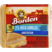 Borden Cheese Product, Pasteurized Prepared, American, Reduced Fat, 2% Milk Singles - 16 Each 