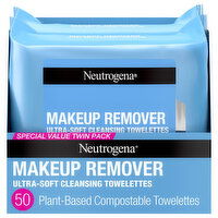 Neutrogena Towelettes, Cleansing, Makeup Remover, Ultra-Soft, Special Value Twin Pack - 50 Each 