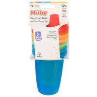 Nuby Sipper Cup, Hard Spout, Wash or Toss, 12m+ - 4 Each 