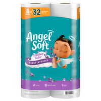 Angel Soft Bathroom Tissue, Fresh Lavender, Scented Tube, Mega Rolls, 2-ply - 8 Each