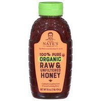 Nature Nate's Honey Co. Honey, 100% Pure, Organic, Raw & Unfiltered - 16 Ounce 