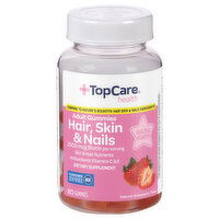 TopCare Hair, Skin & Nails, 2500 mcg, Adult Gummies, Strawberry Flavor - 80 Each 