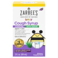 Zarbee's Cough Syrup + Immune, Natural Grape Flavor, Baby - 2 Fluid ounce 