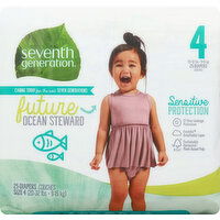 Seventh Generation Diapers, Size 4 (20-32 lbs) - 25 Each 