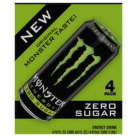 Monster Energy Drink, Zero Sugar, 4 Pack - 4 Each 