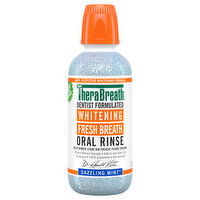 TheraBreath Oral Rinse, Fresh Breath, Whitening, Dazzling Mint - 16 Fluid ounce 