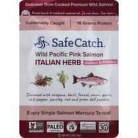 Safe Catch Pink Salmon, Wild Pacific, Italian Herb - 2.6 Ounce 