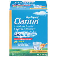 Claritin Allergy Relief, Non-Drowsy, Liquid, Cooling Honey Flavored - 8 Fluid ounce 