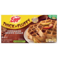 Eggo Waffles, Cinnamon Brown Sugar, Belgian Style, Thick & Fluffy - 6 Each 