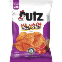 Utz Potato Chips, Red Hot Flavored, Family Size