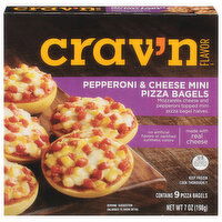 Crav'n Flavor Pizza Bagels, Pepperoni & Cheese, Mini - 9 Each 