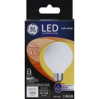 GE Light Bulb, LED, Globe, Soft White, 4.5 Watts - 1 Each 