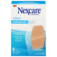 Nexcare Bandages, Knee & Elbow, Clear, Waterproof - 8 Each 