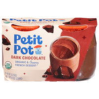 Petit Pot French Dessert, Organic & Creamy, Dark Chocolate - 2 Each 