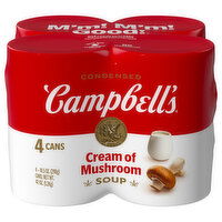 Campbell's Condensed Soup, Cream of Mushroom - 4 Each 