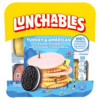 Lunchables Cracker Stackers, with Chocolate Creme Cookies, Turkey & American - 3.2 Ounce 