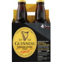 Guinness Beer, Foreign Extra Stout - 4 Each
