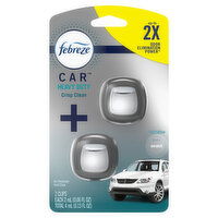 Febreze Febreze Car Air Freshener Vent Clip Heavy Duty Crisp Clean Scent, .06 oz, 2 Count - 0.13 Ounce 