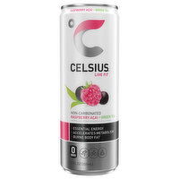 Celsius Energy Drink, Raspberry Acai + Green Tea, Non-Carbonated - 12 Fluid ounce 