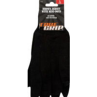 True Grip Gloves, Brown Jersey, with Mini-Dots, Large - 1 Each 