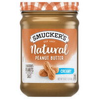 Smucker's Peanut Butter, Natural, Creamy - 16 Ounce 