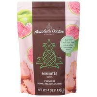 Honolulu Cookie Company Shortbread Cookies, Premium, Guava, Mini Bites - 4 Ounce 