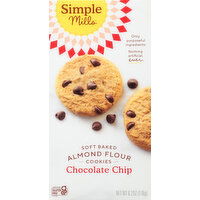 Simple Mills Cookies, Almond Flour, Soft Baked, Chocolate Chip - 6.2 Ounce 