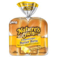 Nature's Own Hamburger Buns, Butter - 8 Each 