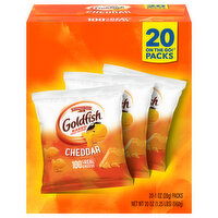 Goldfish Baked Snack Crackers, Cheddar, 20 On the Go Packs - 20 Each 