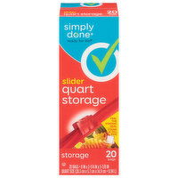 Simply Done Storage Bags, Slider, Quart Size