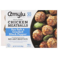 Amylu Chicken Meatballs, Sea Salt & Cracked Black Pepper - 10 Ounce