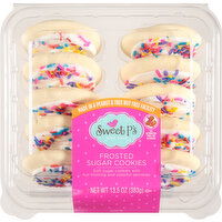 Sweet P's Bake Shop Sugar Cookies, Frosted, White - 13.5 Ounce 