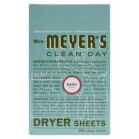 Mrs. Meyer's Dryer Sheets, Basil Scent - 80 Each 