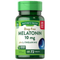 Nature's Truth Melatonin, Drug Free, 10 mg, Tablets - 72 Each 