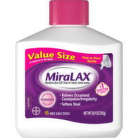 MiraLAX Osmotic Laxative, Grit Free, Powder, Value Size