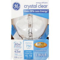 GE Light Bulb, Incandescent, Crystal Clear, 43 Watts - 1 Each 