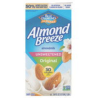 Almond Breeze Almondmilk, Original, Unsweetened - 64 Ounce 