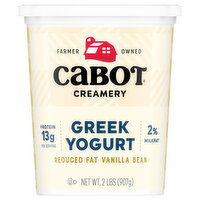 Cabot Creamery Yogurt, Vanilla Bean, Greek, Reduced Fat - 2 Pound 