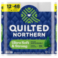 QUILTED NORTHERN Toilet Paper, Unscented, Mega Rolls, 2-Ply - 12 Each 