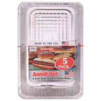 Handi-Foil Steam Table Pans, Full Size, 5 Pack