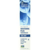 Desert Essence Toothpaste, Tea Tree Oil, Cool Mint, Whitening Plus - 6.25 Ounce 