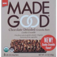 Made Good Granola Bars, Chocolate Drizzled, Cookie Crumble, 5 Pack - 5 Each 