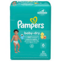 Pampers Diapers, 6 (35+ lb), Baby-Dry - 21 Each 