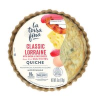 La Terra Fina Quiche, Classic Lorraine with Butter & Swiss Cheese - 6 Ounce 